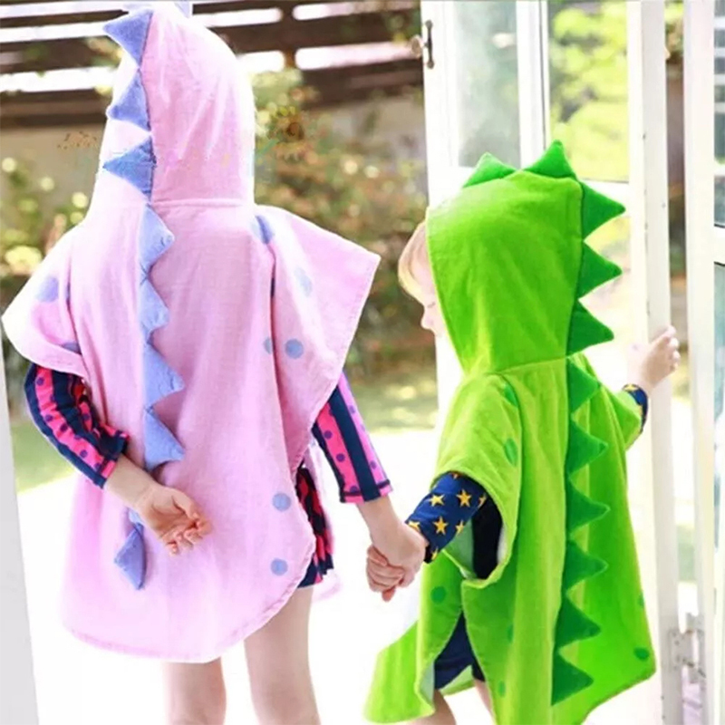 Personalized Embroidery Dinosaur Hooded Beach Towel for Summer & Beach | Cwbeach118