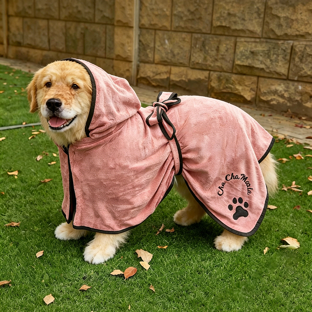 Personalized Pet Embroidery Soft Bathrobe Large Size Towel | BKPet303