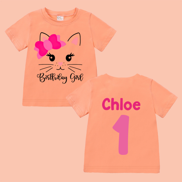 Personalized Cat Theme Kitten Birthday T-Shirt | inBirth32