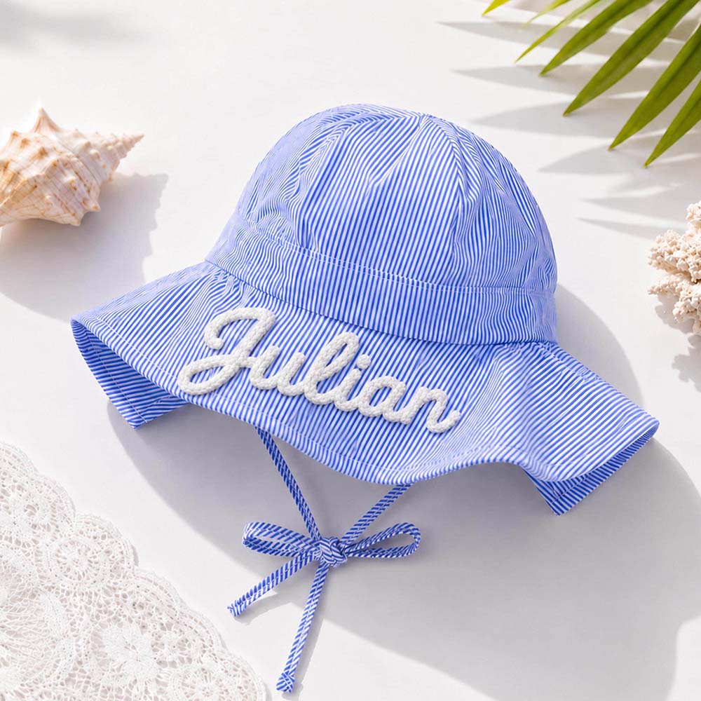 Personalized Lovely Baby Striped Sun Hat | CWBeach257