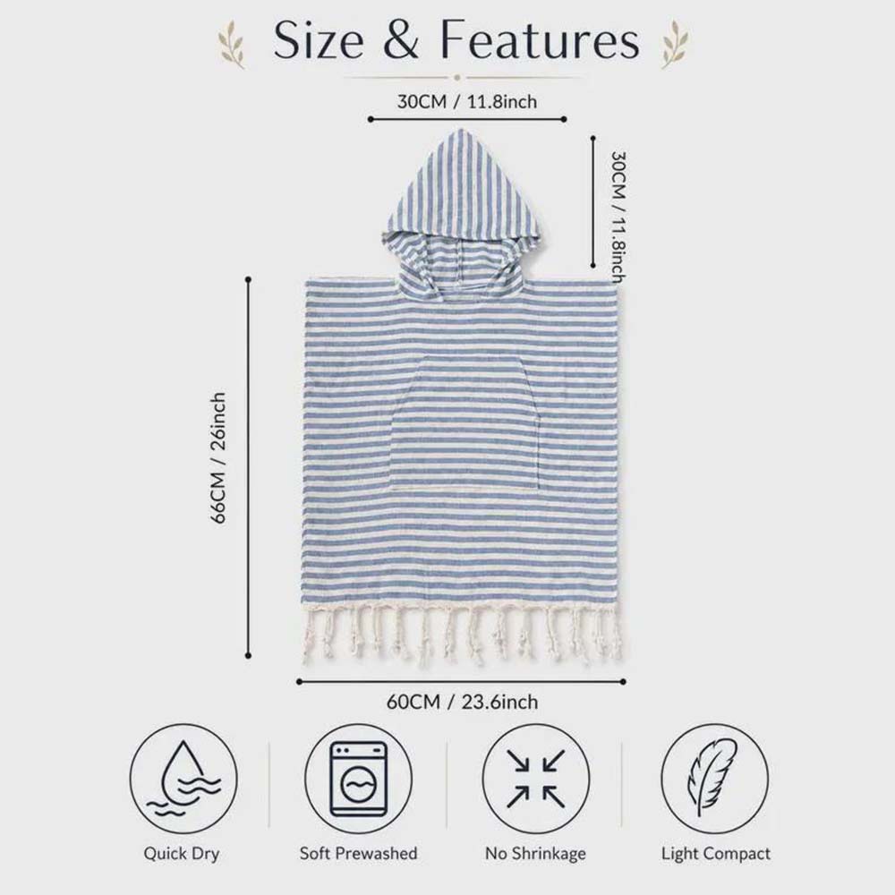 Personalized Embroidered Kids Turkish Beach Poncho | CWBeach262