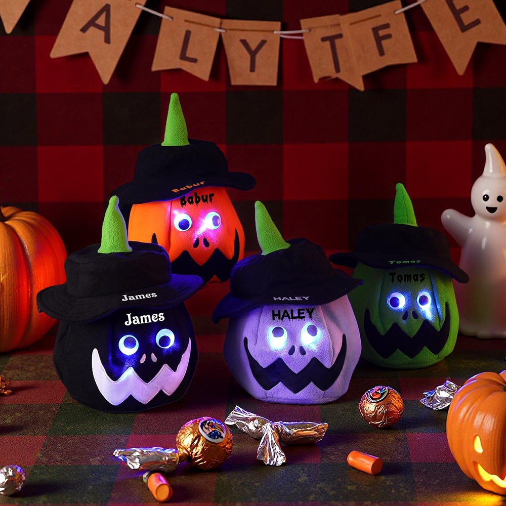 Personalized Halloween Light Up Pumpkin Tote Bag | CWHalloween87