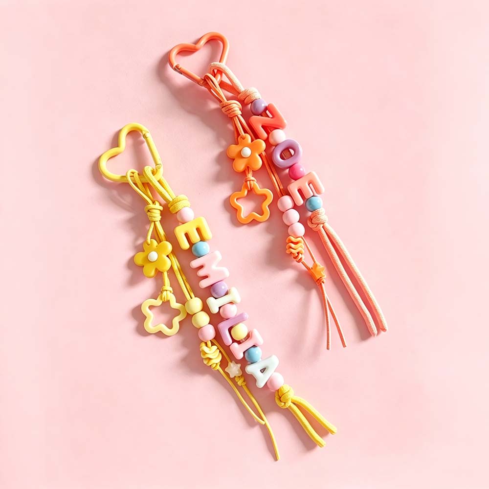 Personalized Colorful Name Letter Beaded Keychain | CWGift82