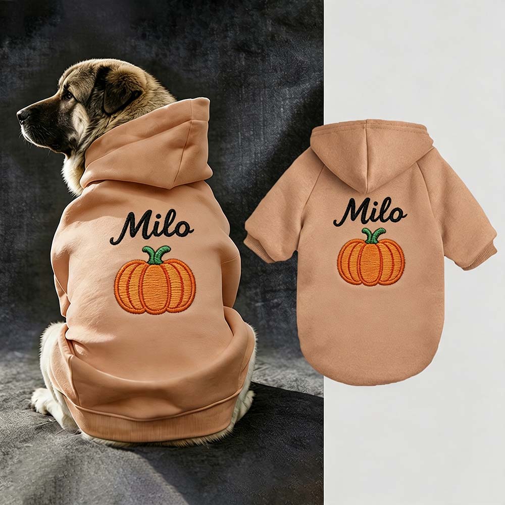 Personalized Embroidered Dog Hoodie with Halloween Icon | CWHalloween124