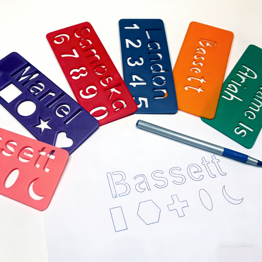 Personalized 3D Printed Name Practice Stencil Kit | CWGift48