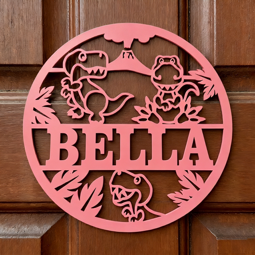 Personalized Dinosaur Kid's Bedroom Door Name Sign | CWBaby464