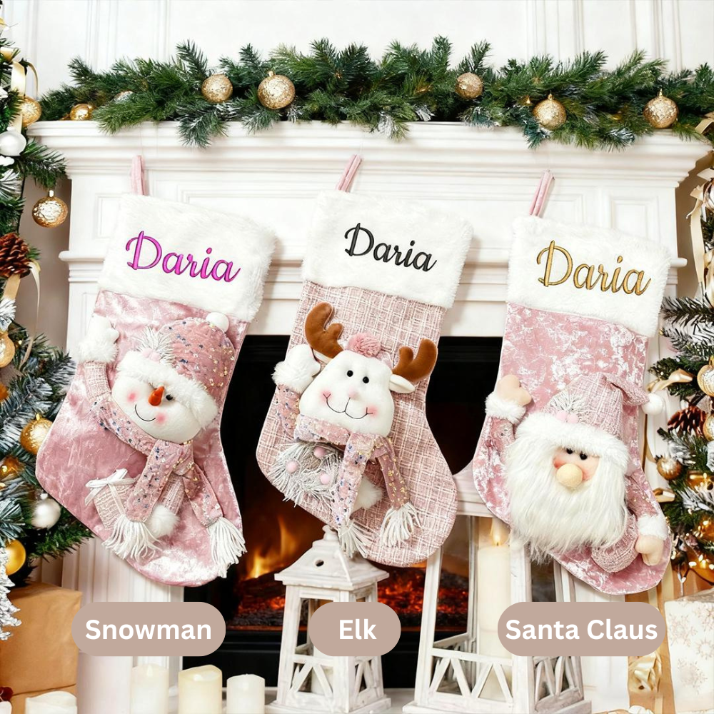 Personalized Embroidered Cute Pattern Christmas Stocking | MCGift208
