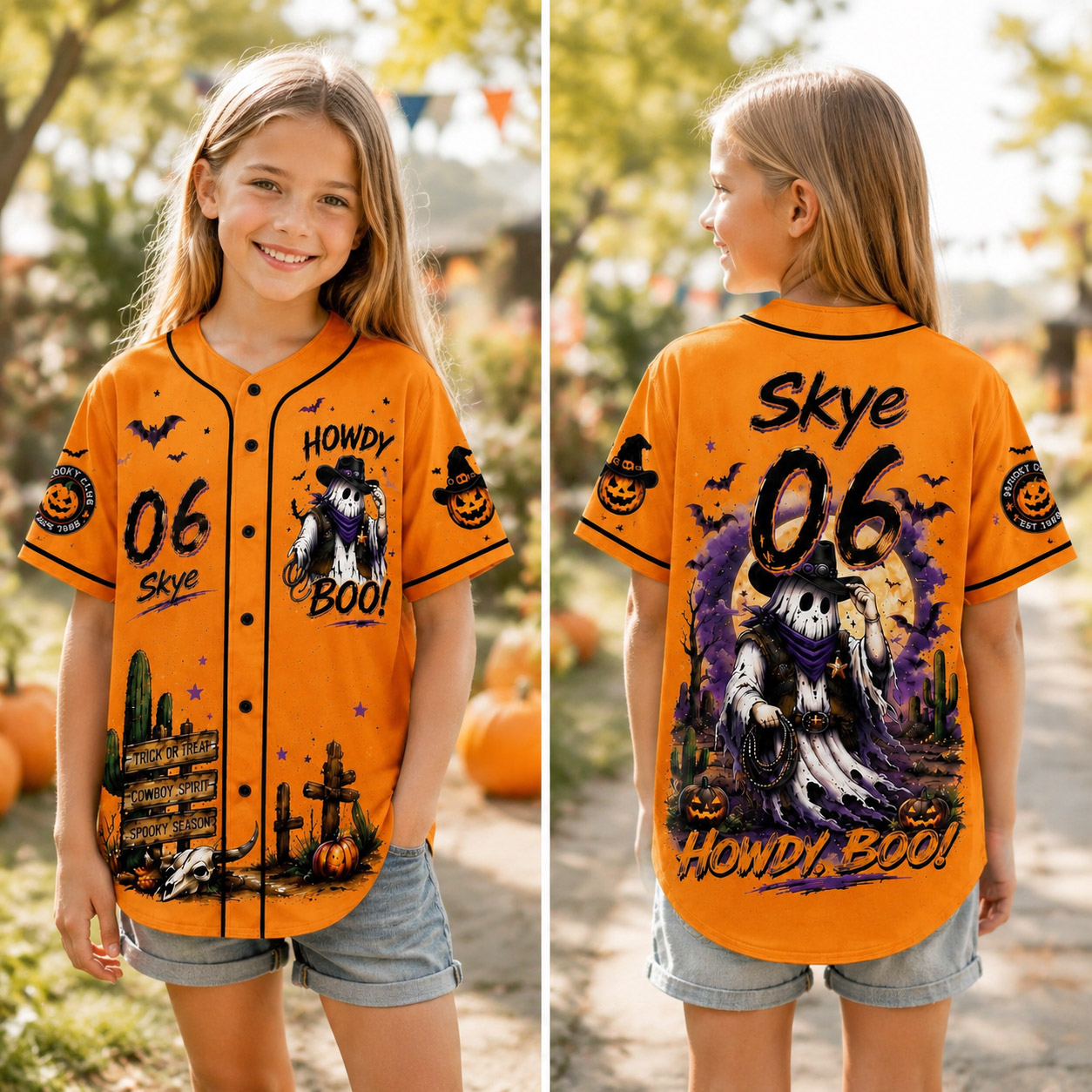 Personalized Halloween Button Up Baseball Jersey For Kid & Adult | CWHalloween99