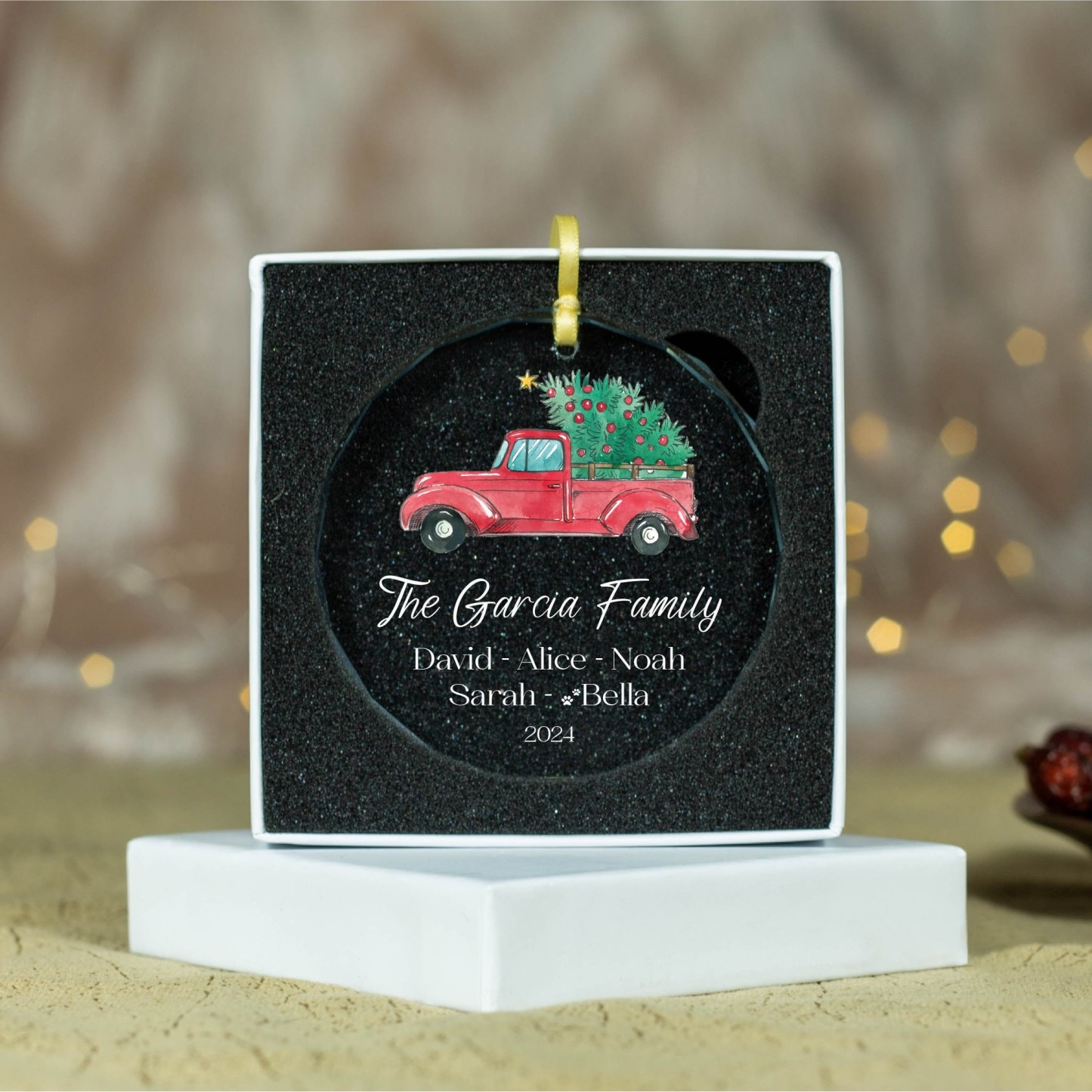 Personalized Glass Family Christmas Ornaments | CWGlass17