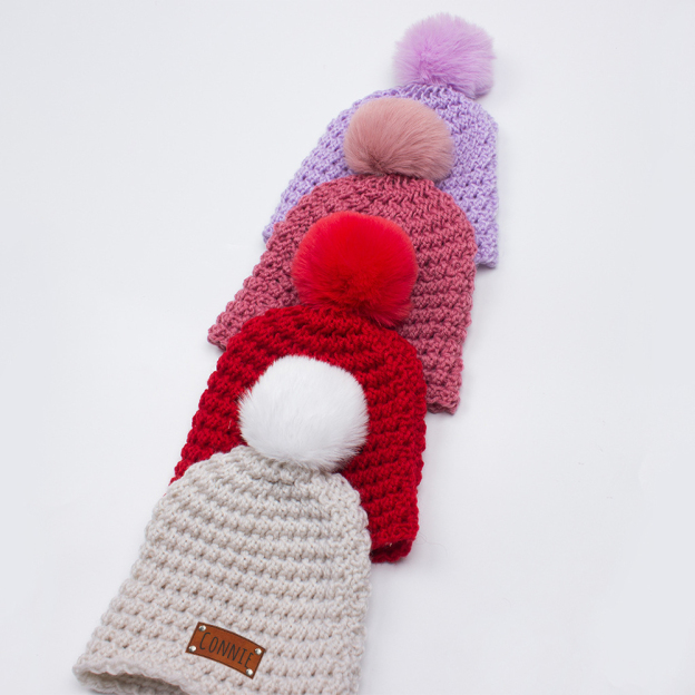 Personalized Embroidery Kid Colorful Pom Pom Hat | HSKid49