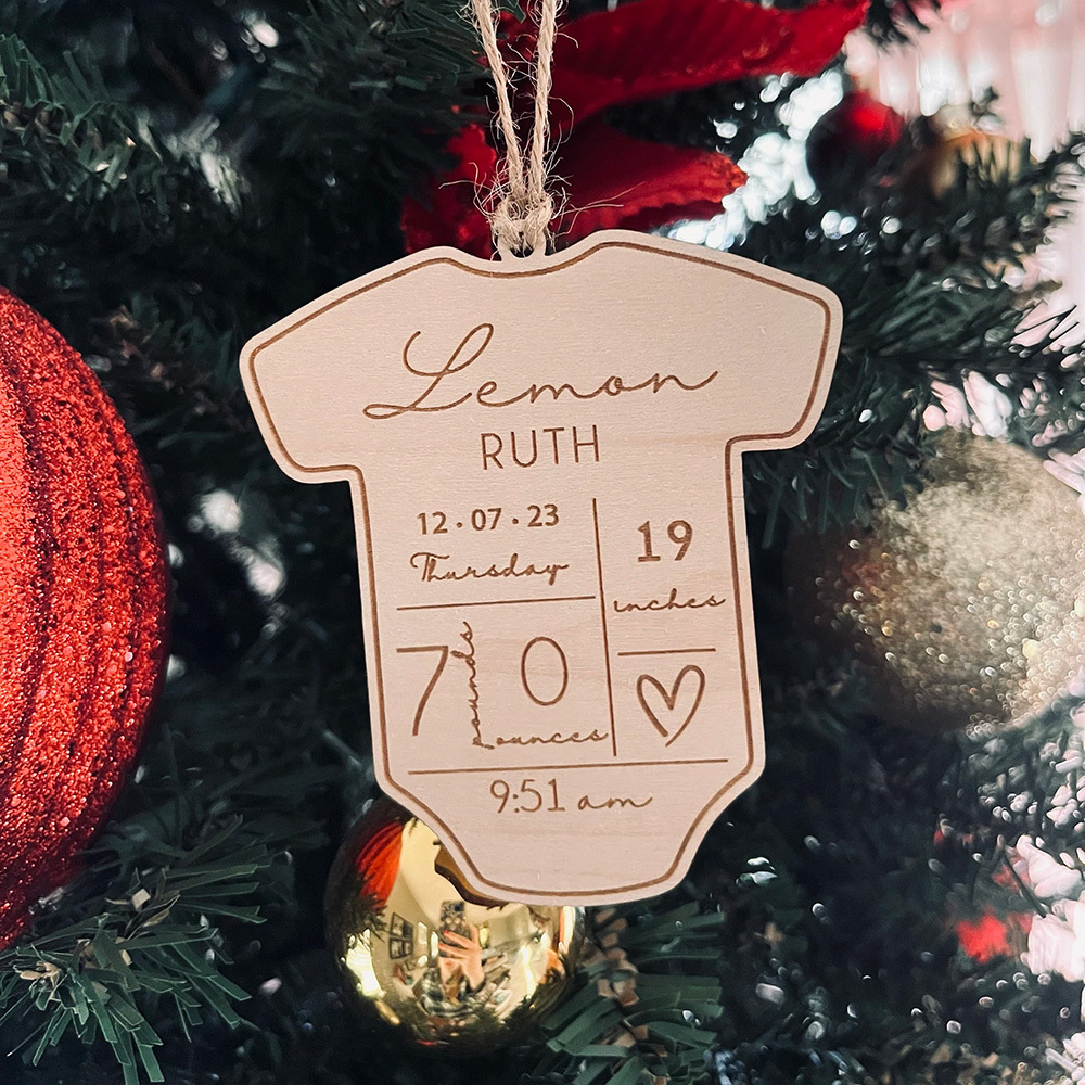 Personalized Baby's First Christmas Wood Ornament | MCGift85
