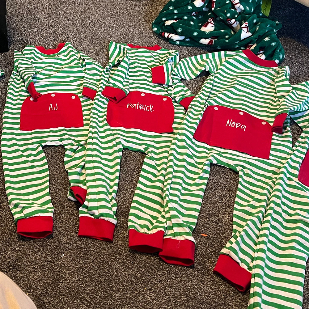 Personalized Embroidery Baby Butt Flap Christmas Pajamas | CWBaby112