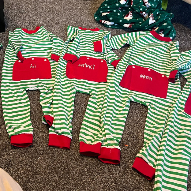 Personalized Embroidery Baby Butt Flap Christmas Pajamas | CWBaby112