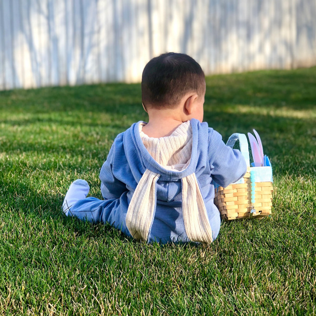 Personalized Easter Baby Bunny Ears Romper | CWbaby4001