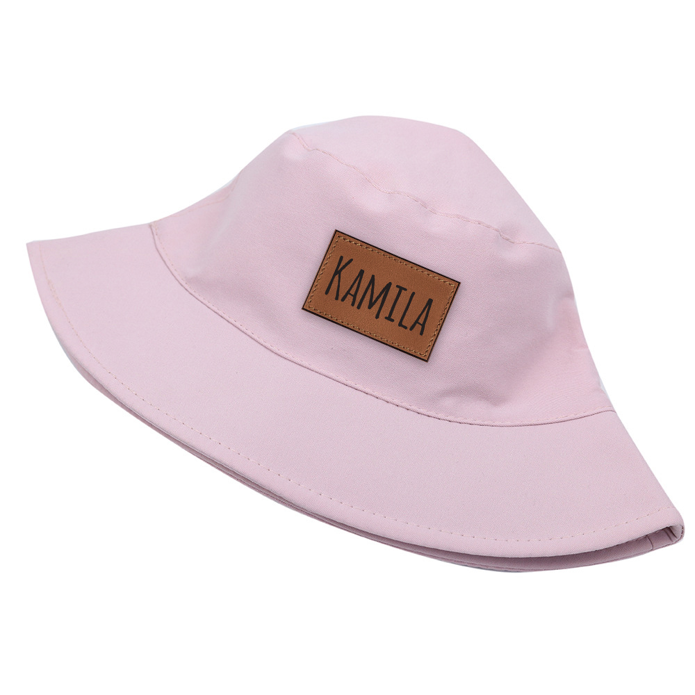 Personalized Kid Leather Patch Bucket Sunbonnet for Comfort & Unique | CWBeach157