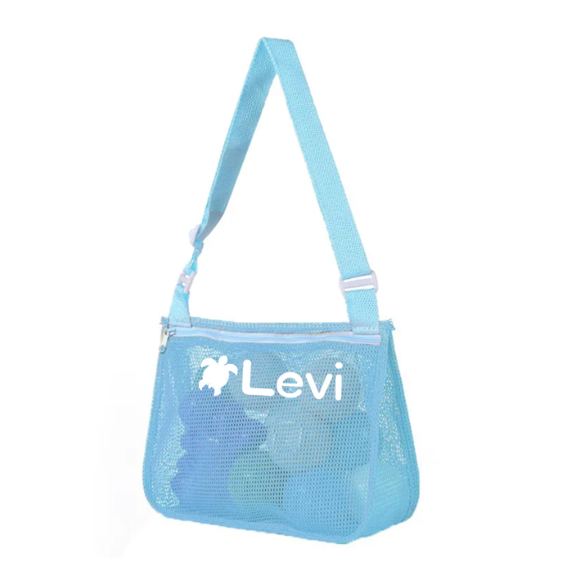 Personalized Seashell Zipper Mesh Beach Bag | CWBeach01