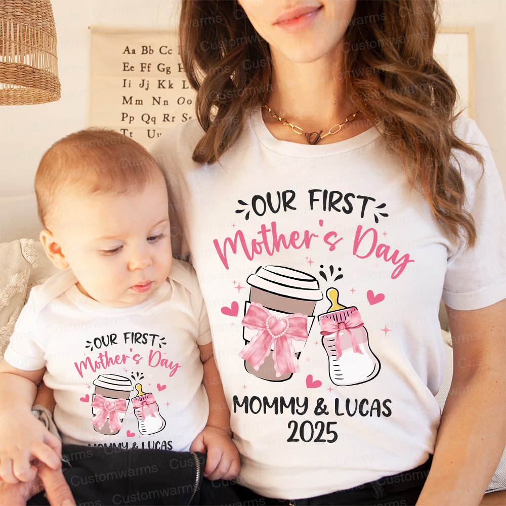 Personalized First Mother's Day Mommy and Baby Outfit | CWFamily16