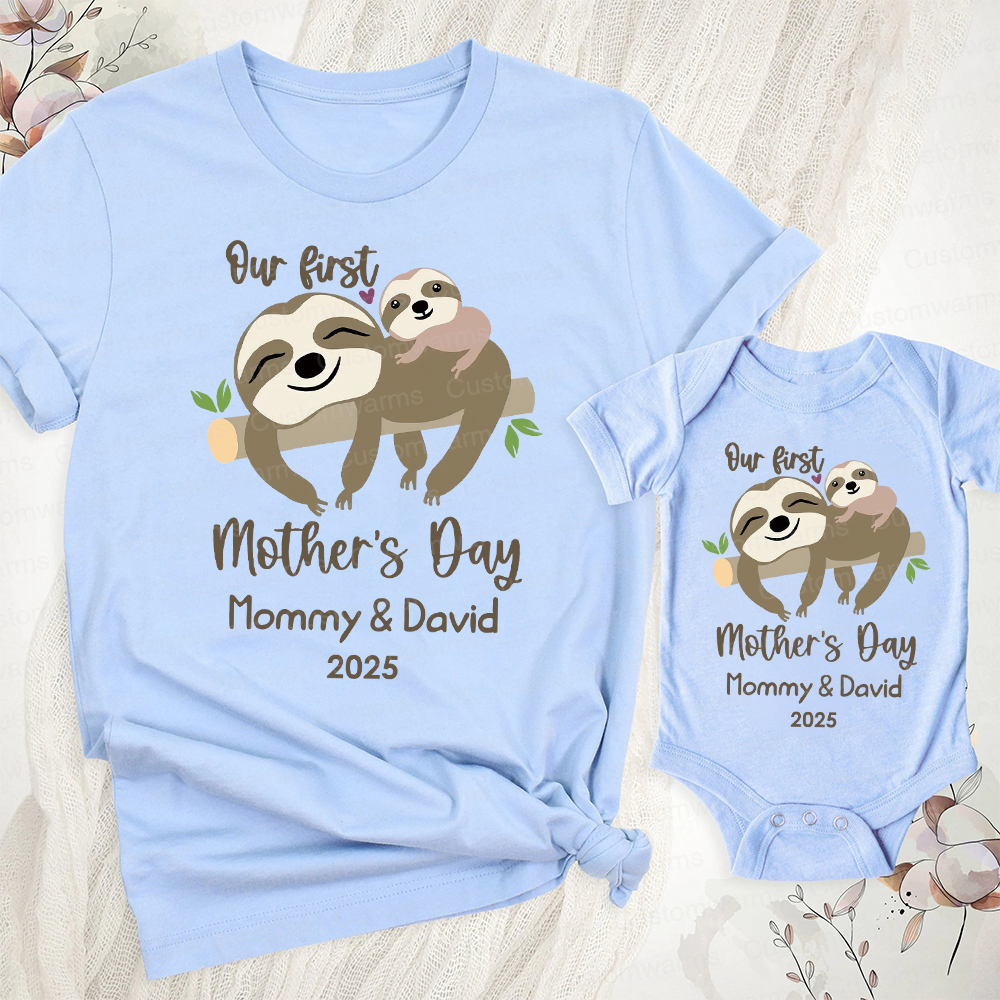 Personalized First Mother's Day Mommy and Baby Outfit | CWFamily33