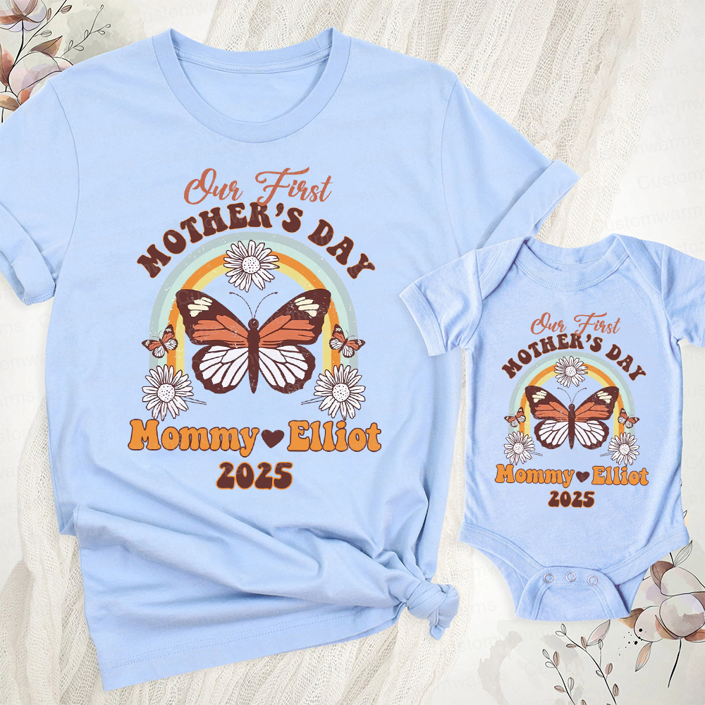 Personalized First Mother's Day Mommy and Baby Outfit | CWFamily34