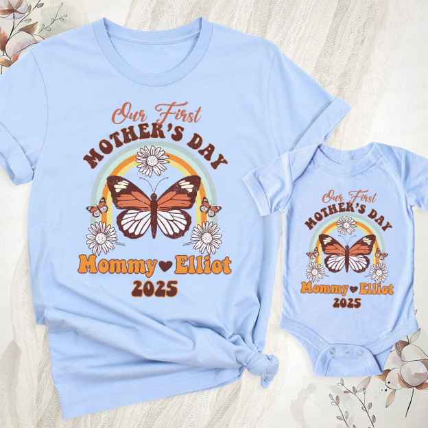 Personalized First Mother's Day Mommy and Baby Outfit | CWFamily34