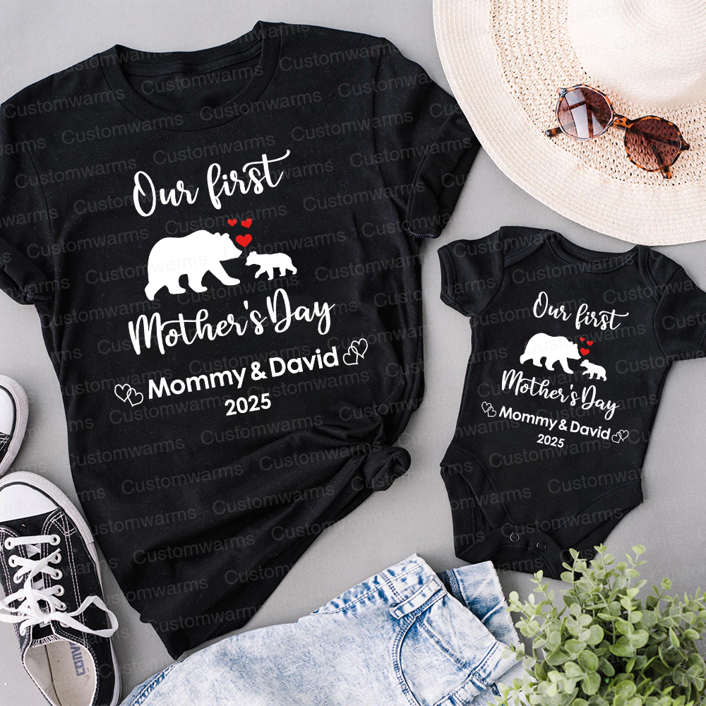 Personalized First Mother's Day Mommy and Baby Outfit | CWFamily19
