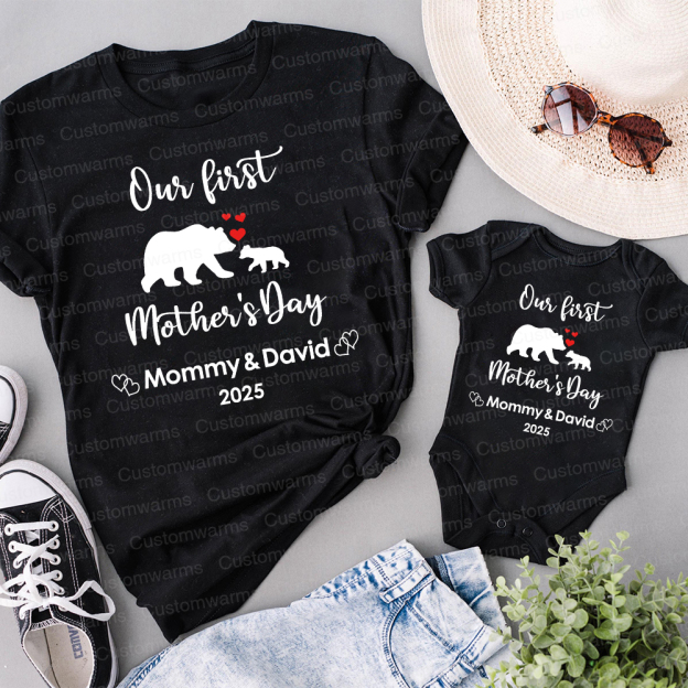 Personalized First Mother's Day Mommy and Baby Outfit | CWFamily19