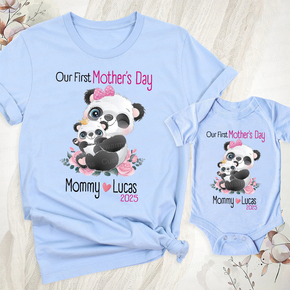 Personalized First Mother's Day Mommy and Baby Outfit | CWFamily37