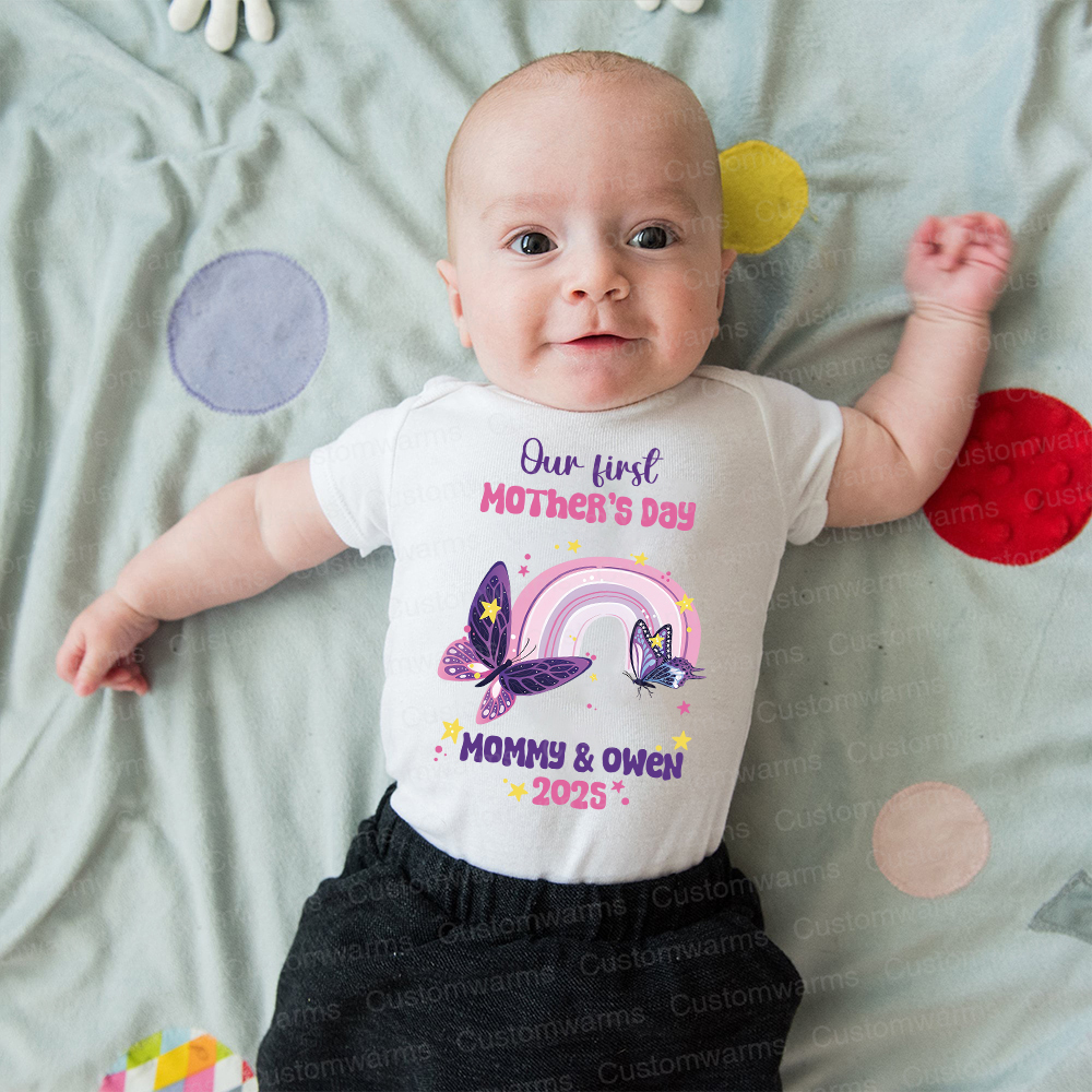 Personalized First Mother's Day Mommy and Baby Outfit | CWFamily38