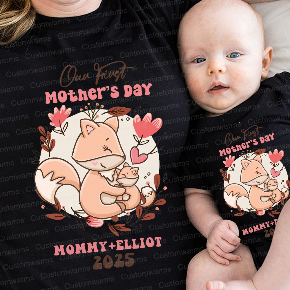 Personalized First Mother's Day Mommy and Baby Outfit | CWFamily40