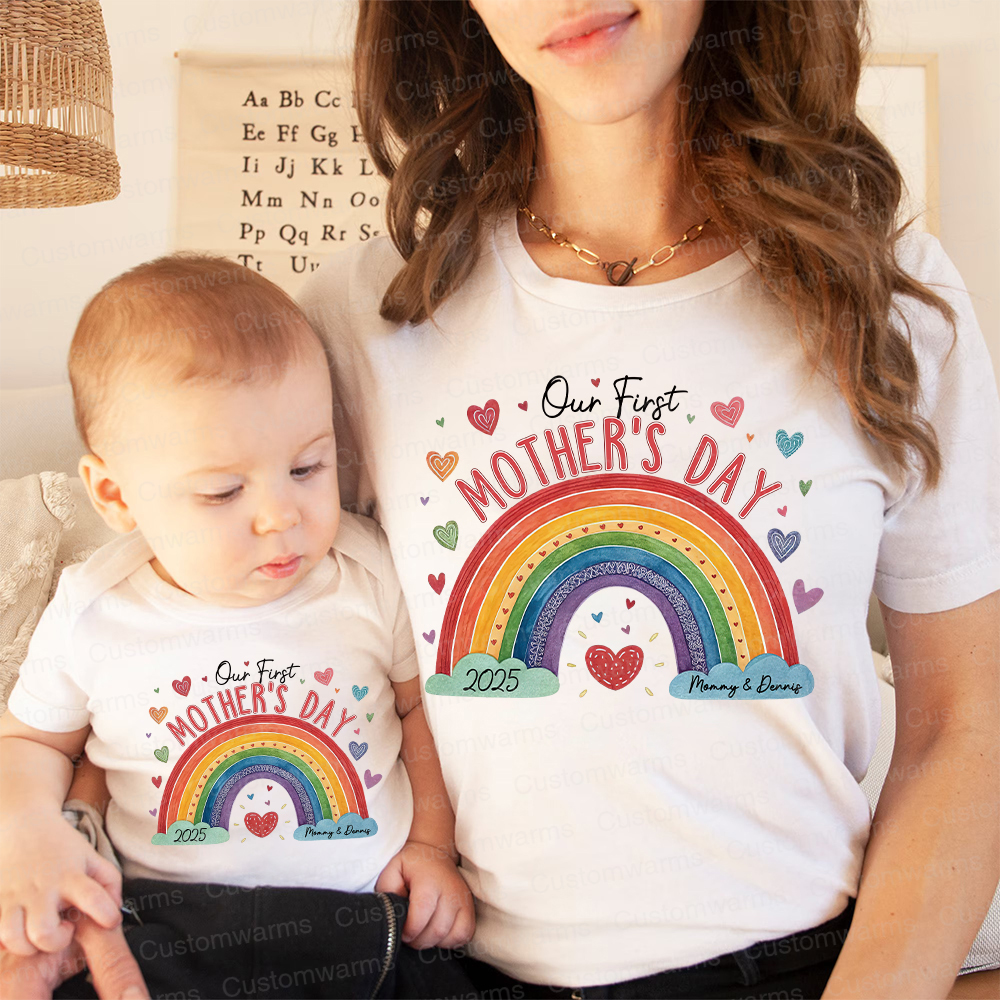 Personalized First Mother's Day Mommy and Baby Outfit | CWFamily21