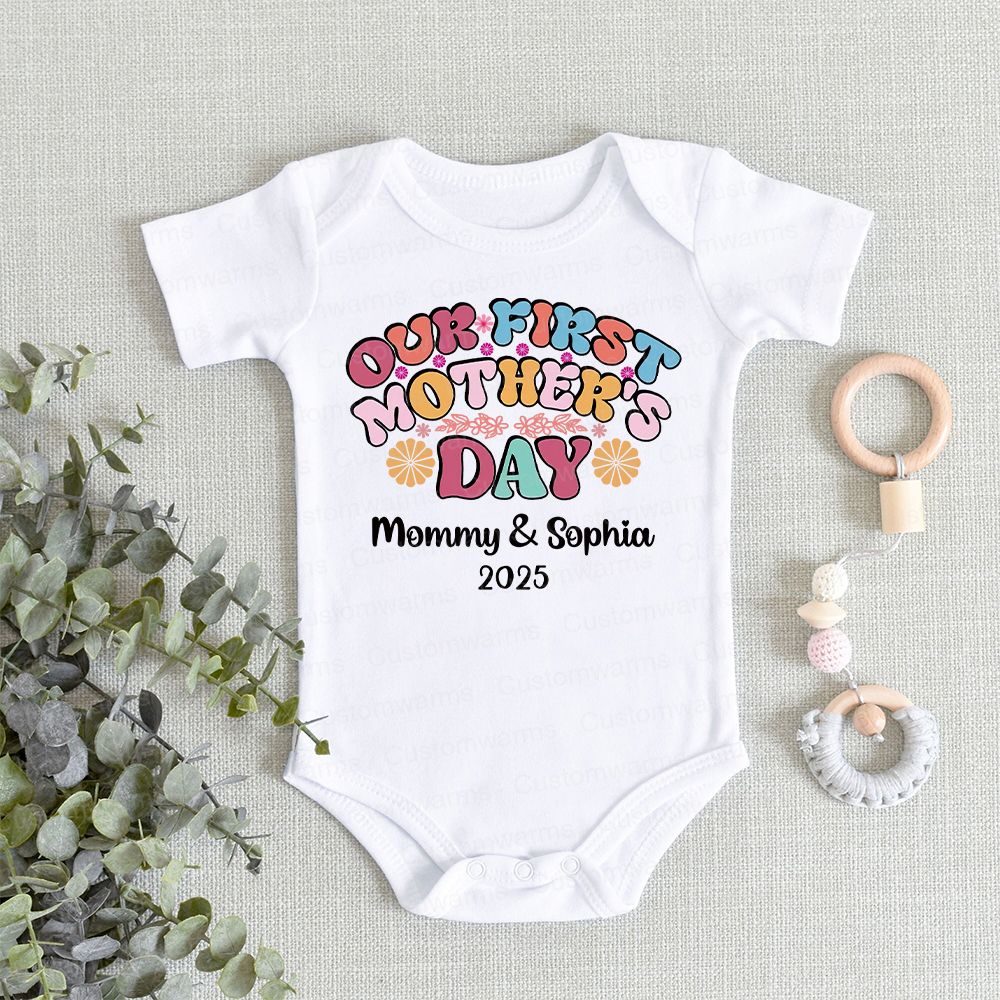 Personalized First Mother's Day Mommy and Baby Outfit | CWFamily24