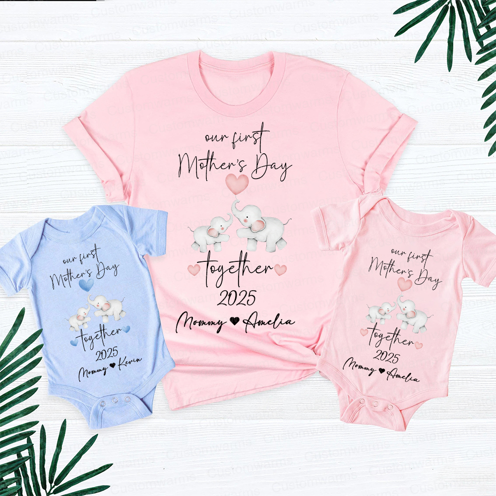 Personalized First Mother's Day Mommy and Baby Outfit | CWFamily26