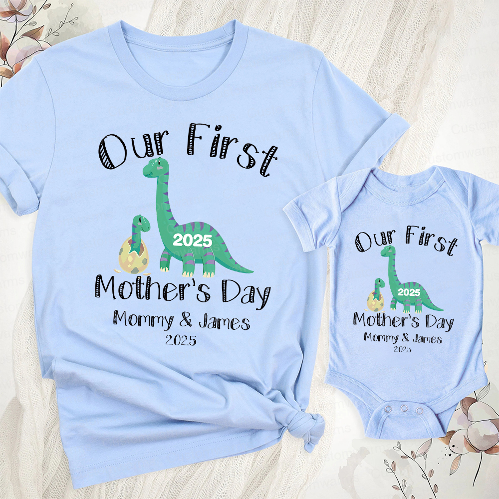 Personalized First Mother's Day Mommy and Baby Outfit | CWFamily27