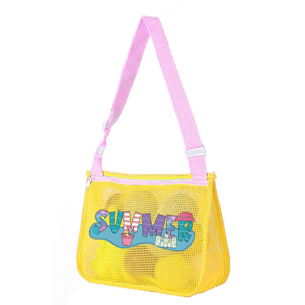 Personalized Seashell Zipper Mesh Beach Bag | CWBeach189