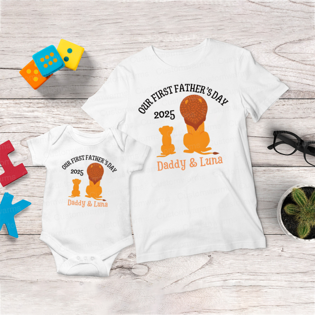 Personalized First Father's Day Daddy and Baby Outfit | CWFamily65