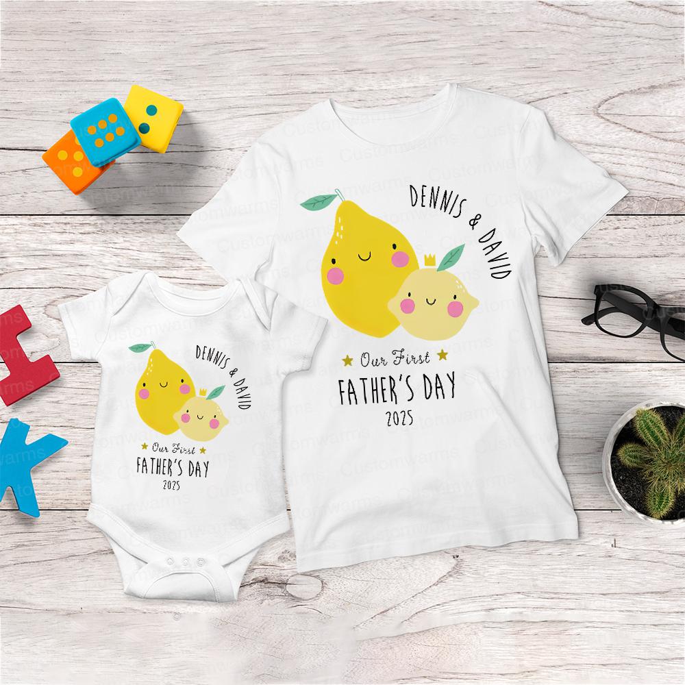 Personalized First Father's Day Daddy and Baby Outfit | CWFamily69