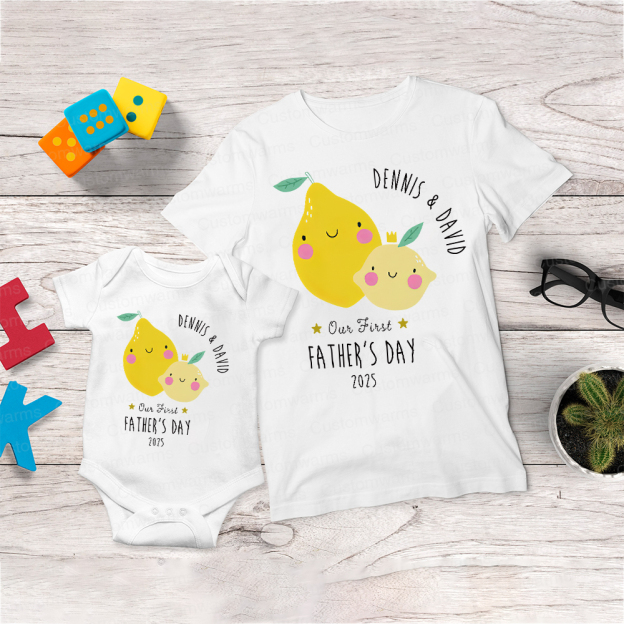 Personalized First Father's Day Daddy and Baby Outfit | CWFamily69