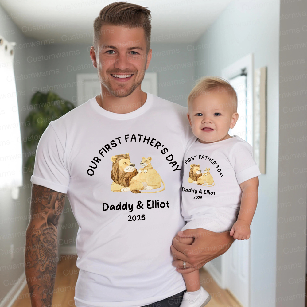 Personalized First Father's Day Daddy and Baby Outfit | CWFamily77