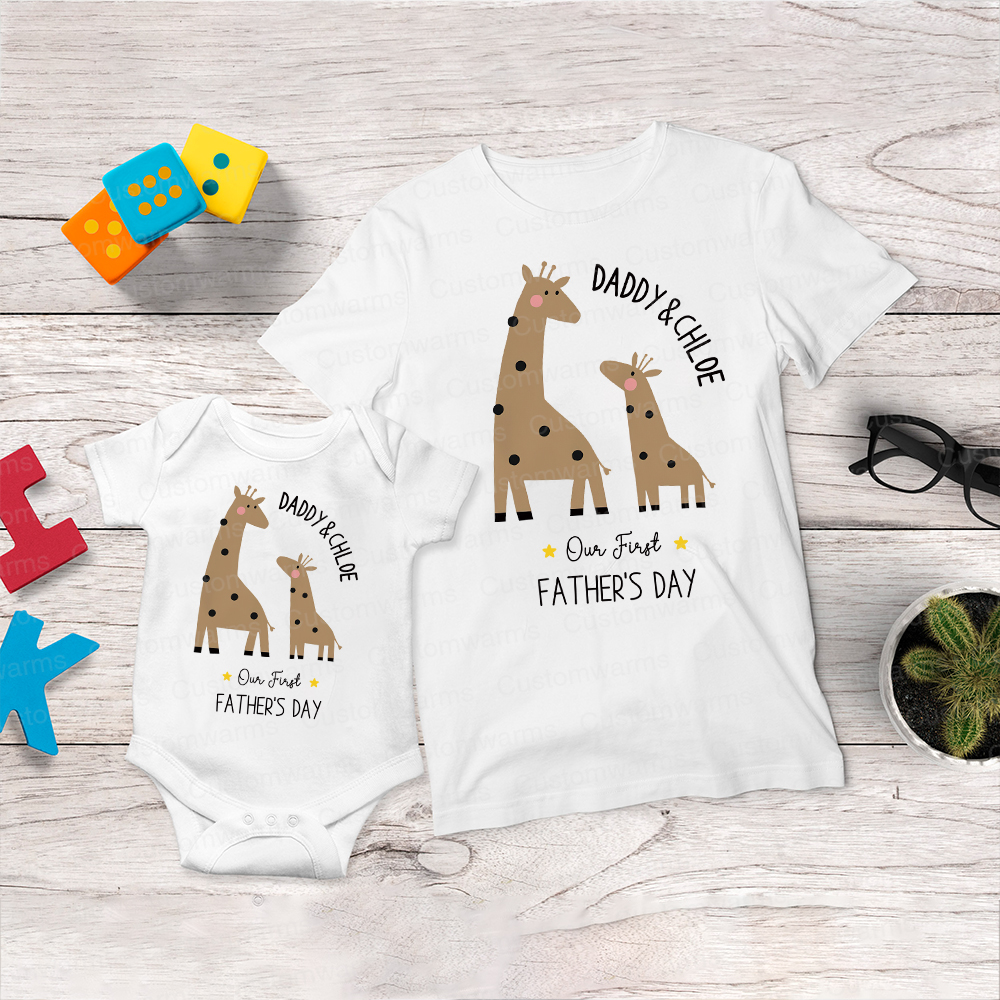 Personalized First Father's Day Daddy and Baby Outfit | CWFamily79