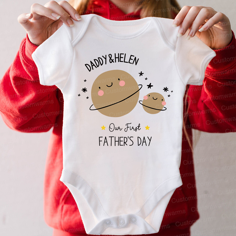 Personalized First Father's Day Daddy and Baby Outfit | CWFamily80