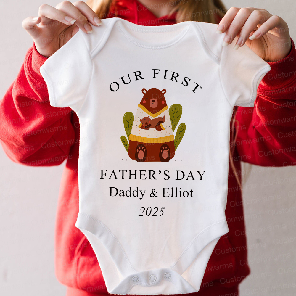 Personalized First Father's Day Daddy and Baby Outfit | CWFamily84