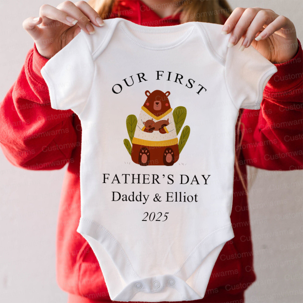 Personalized First Father's Day Daddy and Baby Outfit | CWFamily84