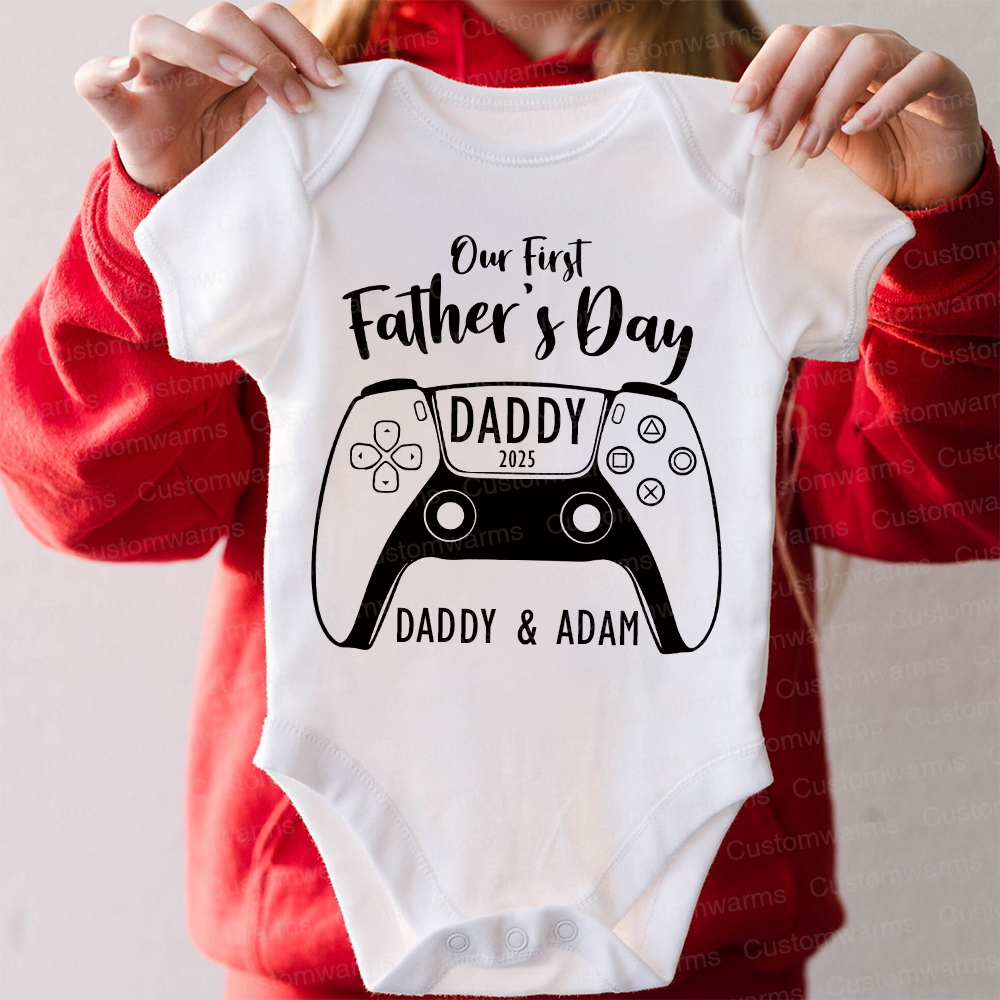 Personalized First Father's Day Daddy and Baby Outfit | CWFamily85