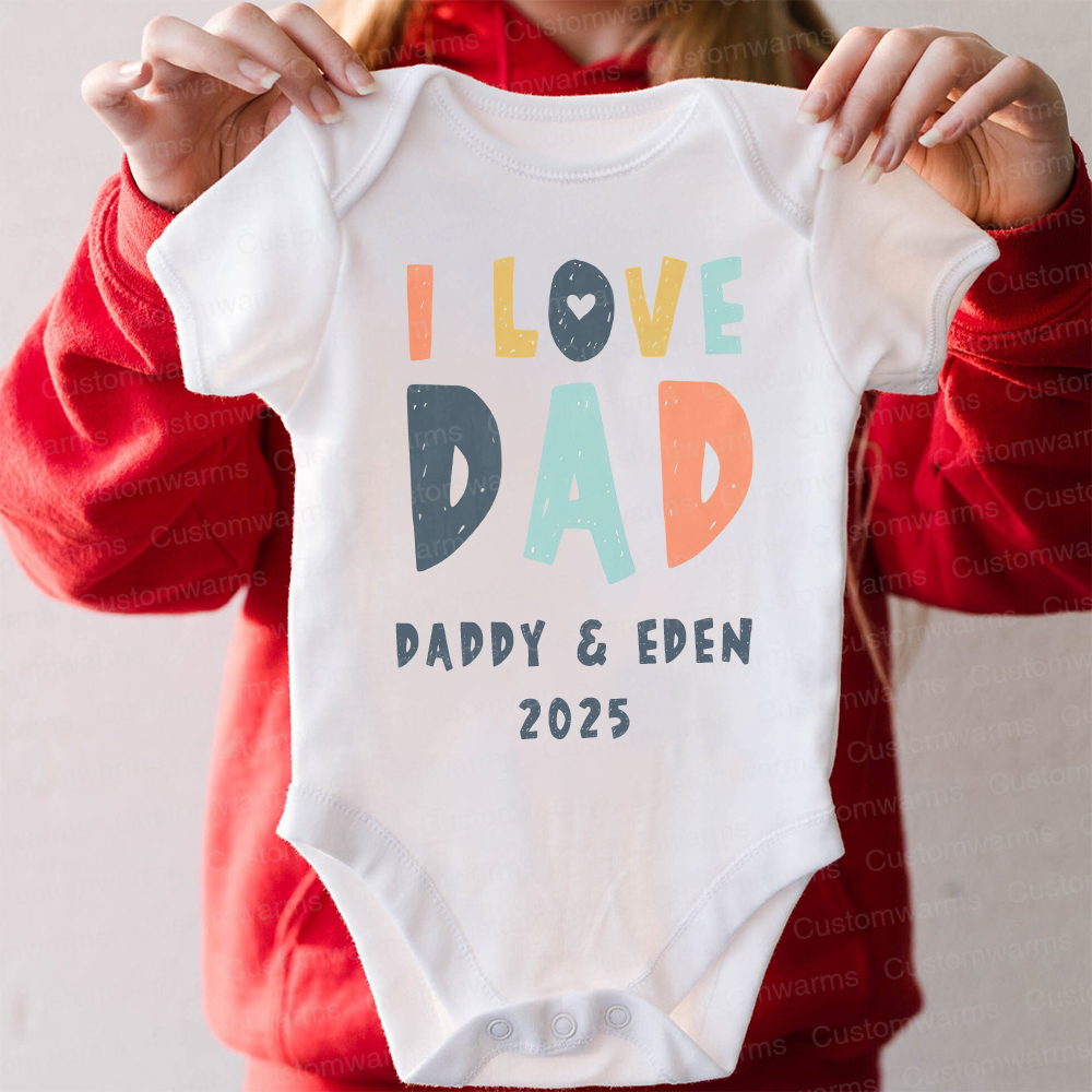 Personalized First Father's Day Daddy and Baby Outfit | CWFamily87