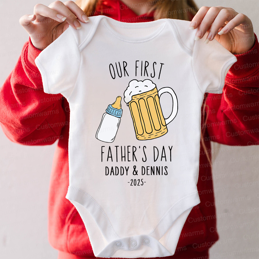 Personalized First Father's Day Daddy and Baby Outfit | CWFamily88