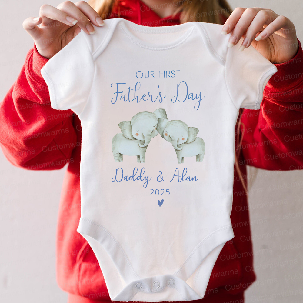 Personalized First Father's Day Daddy and Baby Outfit | CWFamily91
