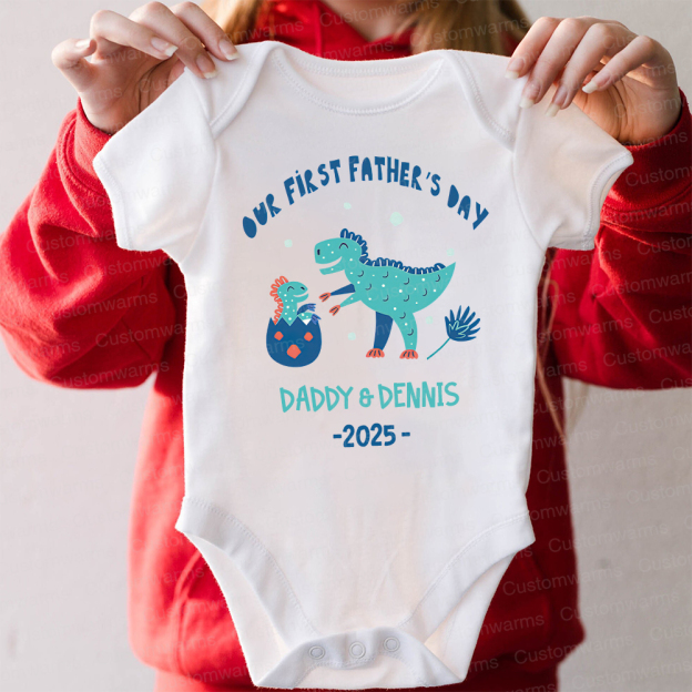 Personalized First Father's Day Daddy and Baby Outfit | CWFamily93
