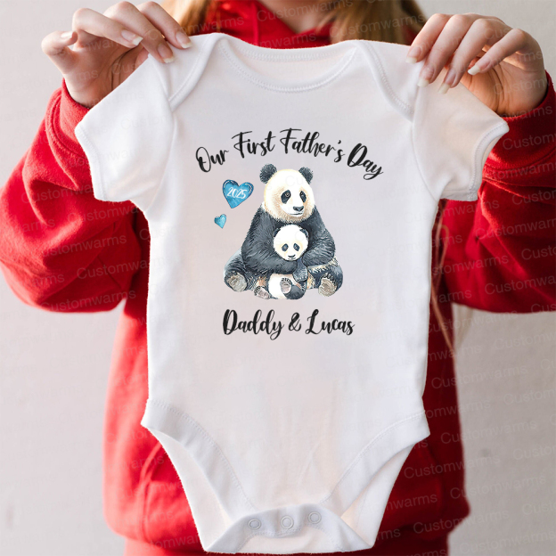 Personalized First Father's Day Daddy and Baby Outfit | CWFamily94