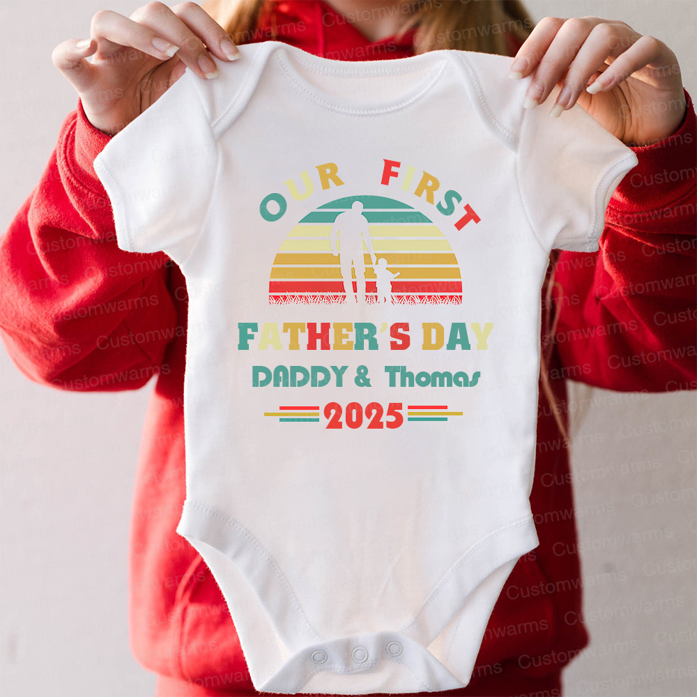 Personalized First Father's Day Daddy and Baby Outfit | CWFamily95