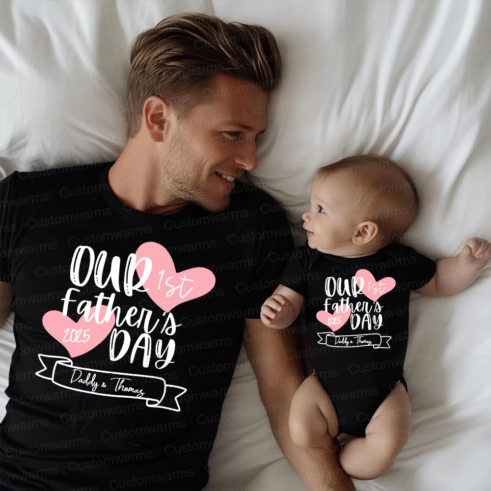 Personalized First Father's Day Daddy and Baby Outfit | CWFamily99